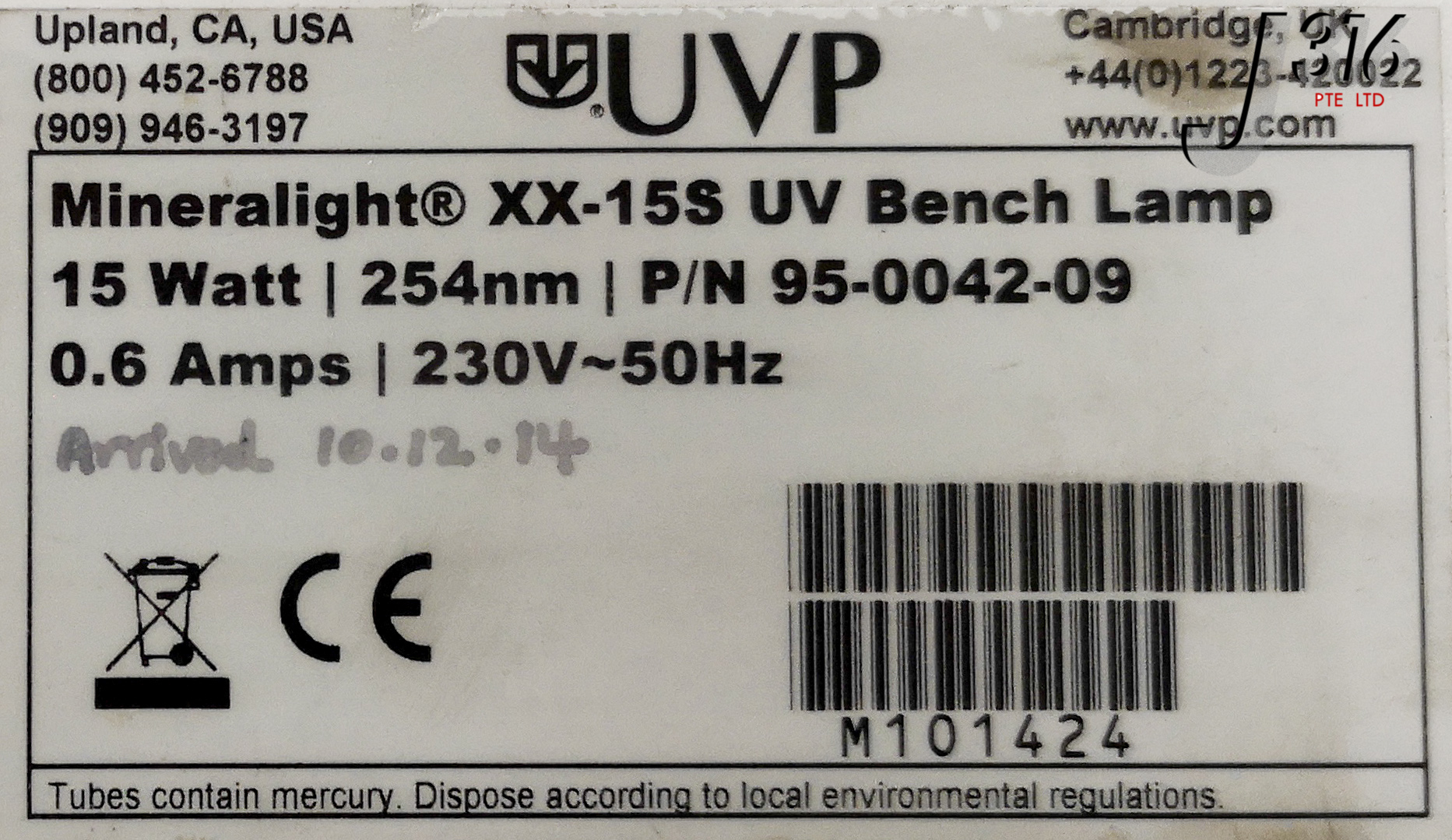 17081 UVP MINERALIGHT XX-15S SERIES UV BENCH LAMP 95-0042-09 | eBay